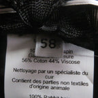 Hermes Rabbit Sellier Buttons Hat Fedora Felt Hat Black 58 — view 6