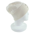 Chanel Cashmere 100% CC Logo Knit Cap Ivory Hat — view 6
