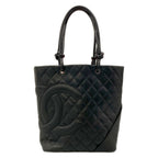 Chanel Tote Bag Cambon Line Medium Black Leather