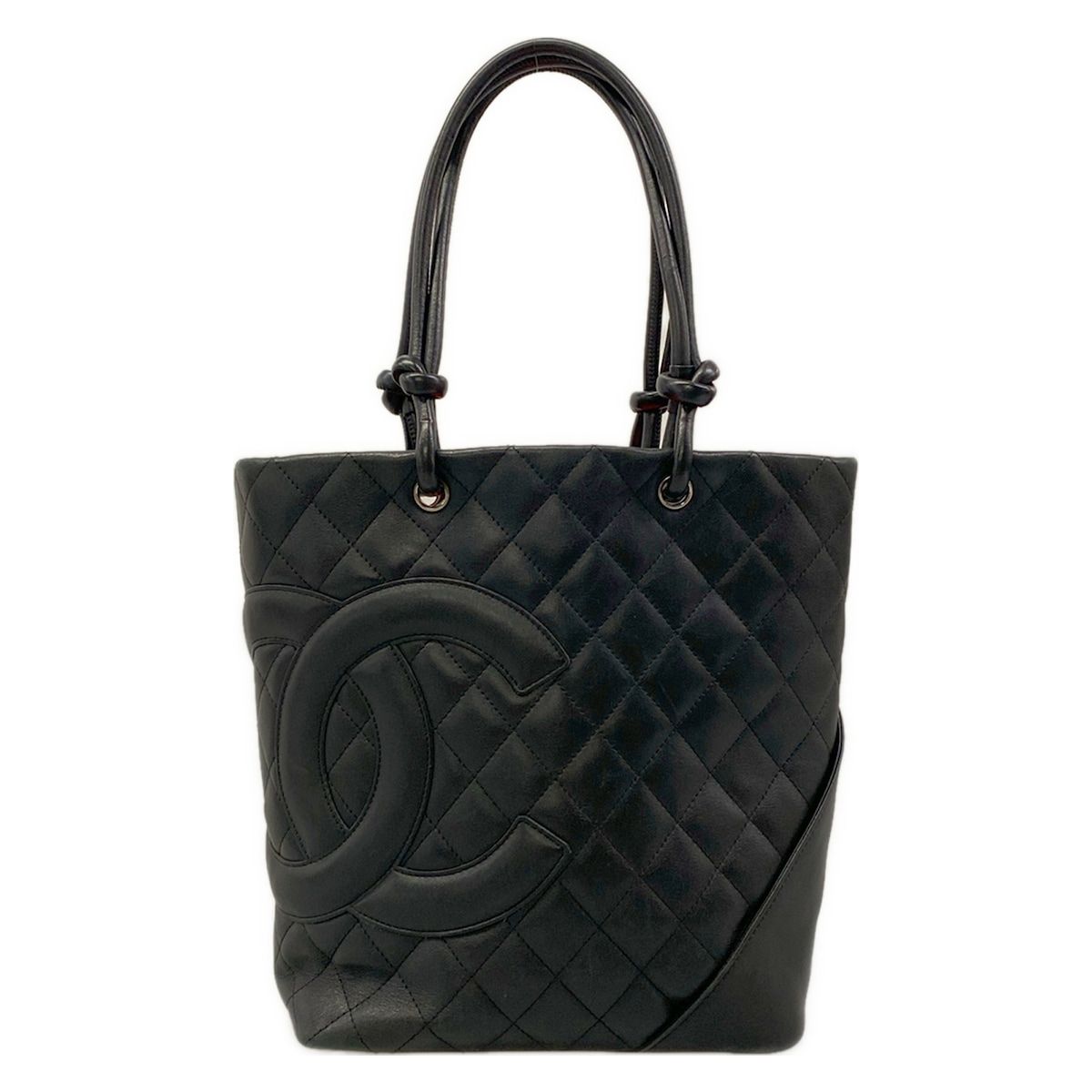 Chanel Tote Bag Cambon Line Medium Black Leather