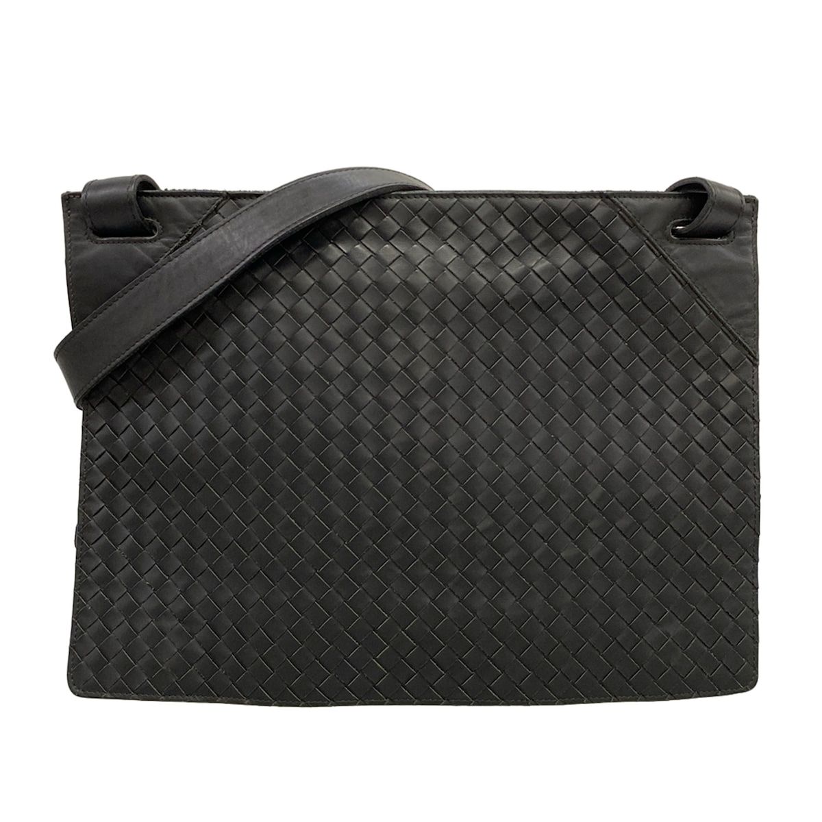 Bottega Veneta Shoulder Bag Intrecciato Black Leather
