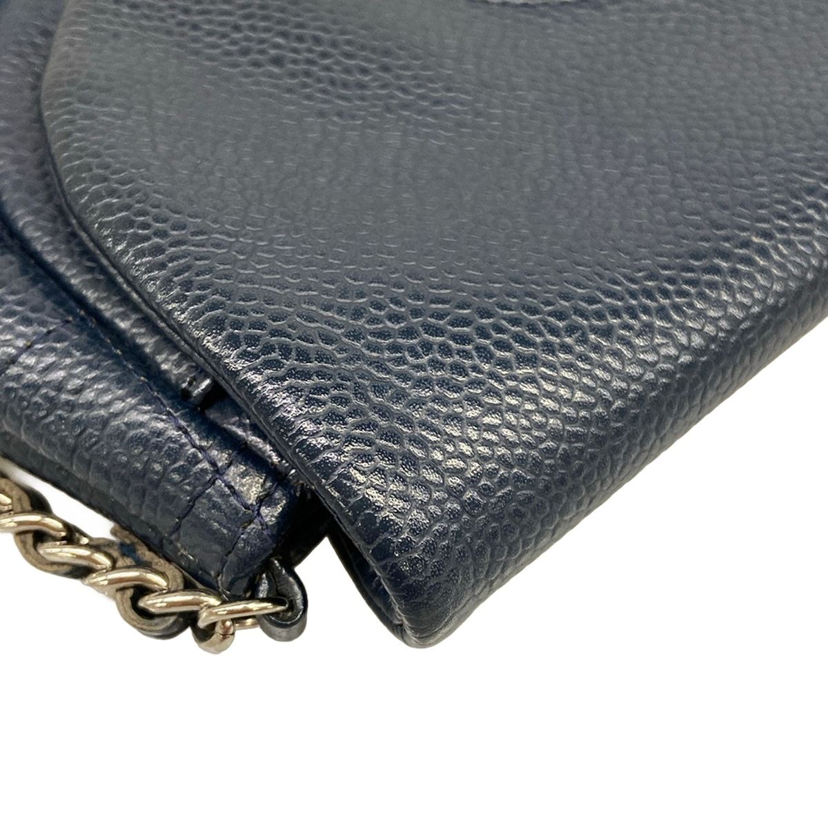Chanel Wallet Half Moon Navy Chain Silver Shoulder Bag — view 8