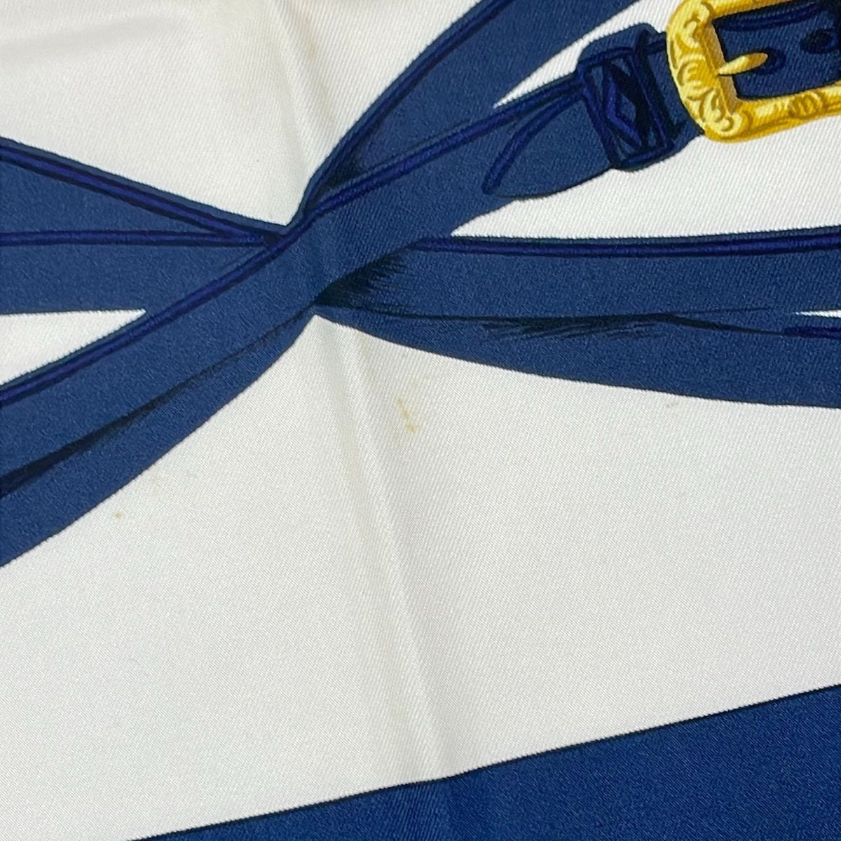 Hermes Scarf Carre 90 Dark Navy White Gold Brides de Gala — view 4