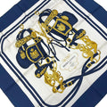 Hermes Scarf Carre 90 Dark Navy White Gold Brides de Gala
