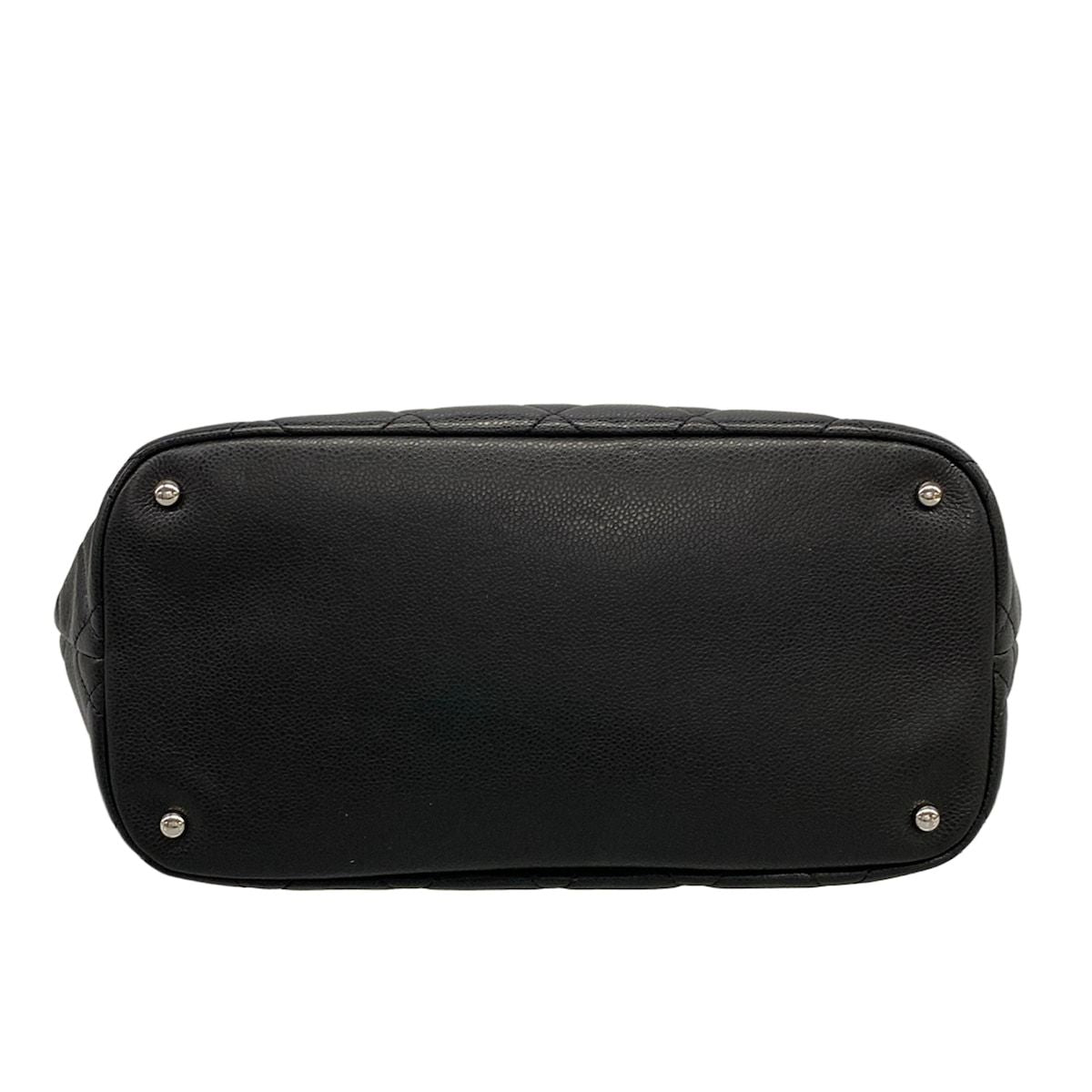 Chanel Tote Bag Quilted Black Chain Shoulder Silver — view 5