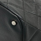 Chanel Tote Bag Quilted Black Chain Shoulder Silver — view 8