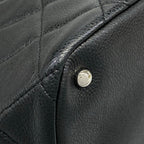 Chanel Tote Bag Quilted Black Chain Shoulder Silver — view 7