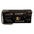Chanel Shoulder Bag Choco Bar Black Chain Gold