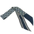 Dior Scarf Navy Dark Beige Ribbon Logo Glam