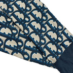 Dior Scarf Navy Dark Beige Ribbon Logo Glam — view 4
