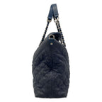 Chanel Tote Bag Quilted Navy Chain Shoulder Silver — view 2