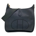 Hermes Shoulder Bag Evelyne GM Navy Gold