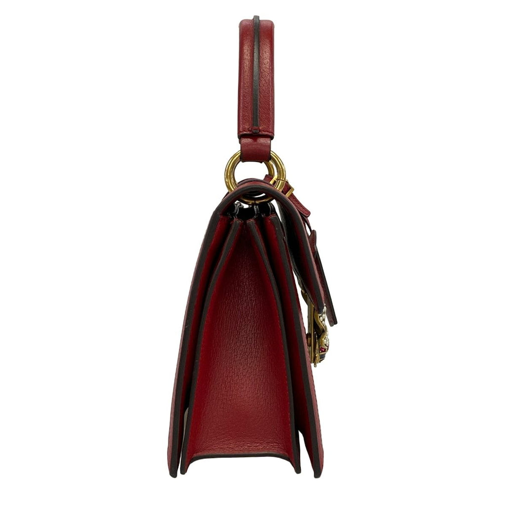 Gucci Handbag Queen Margaret Beige Dark Brown Red Leather — view 2