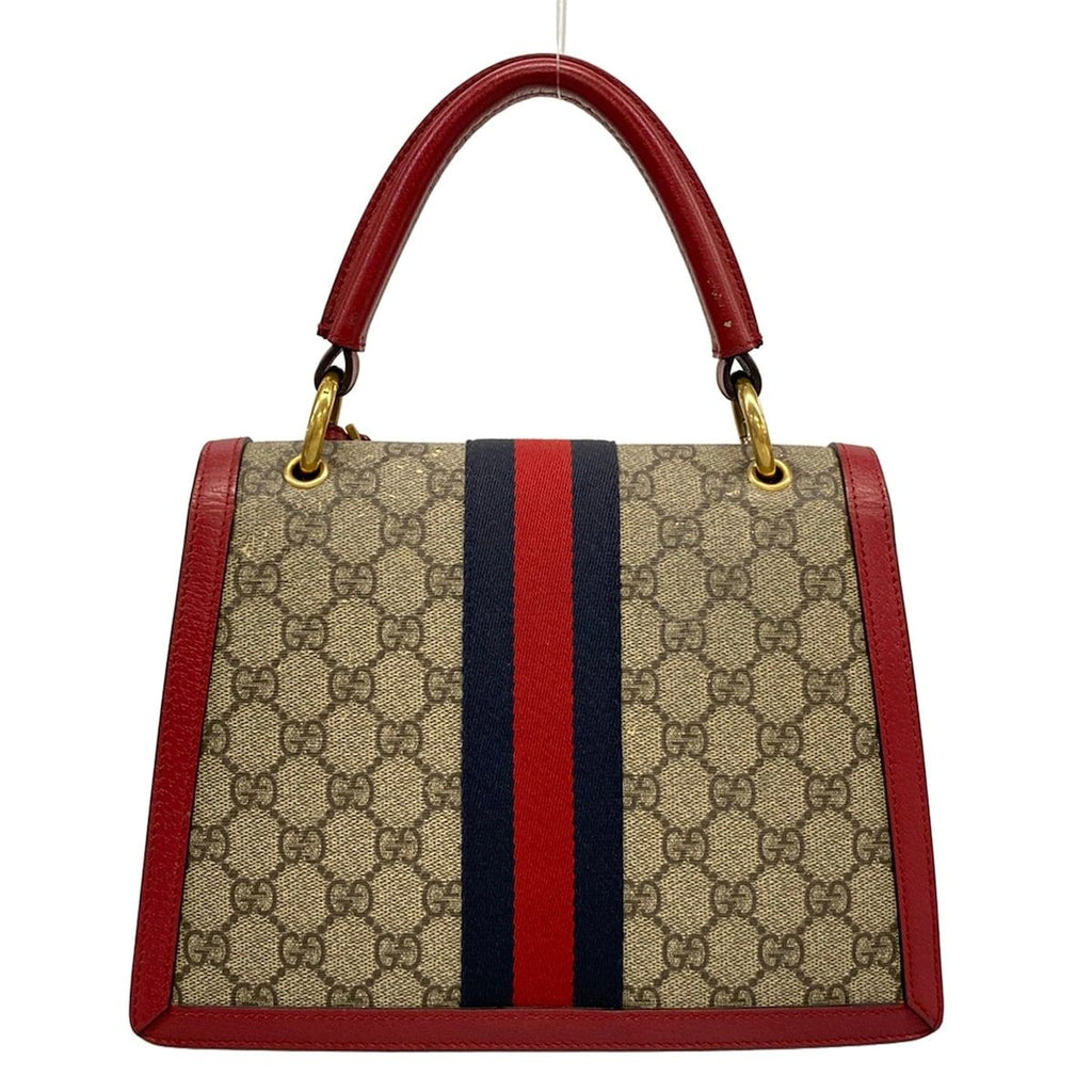 Gucci Handbag Queen Margaret Beige Dark Brown Red Leather — view 3