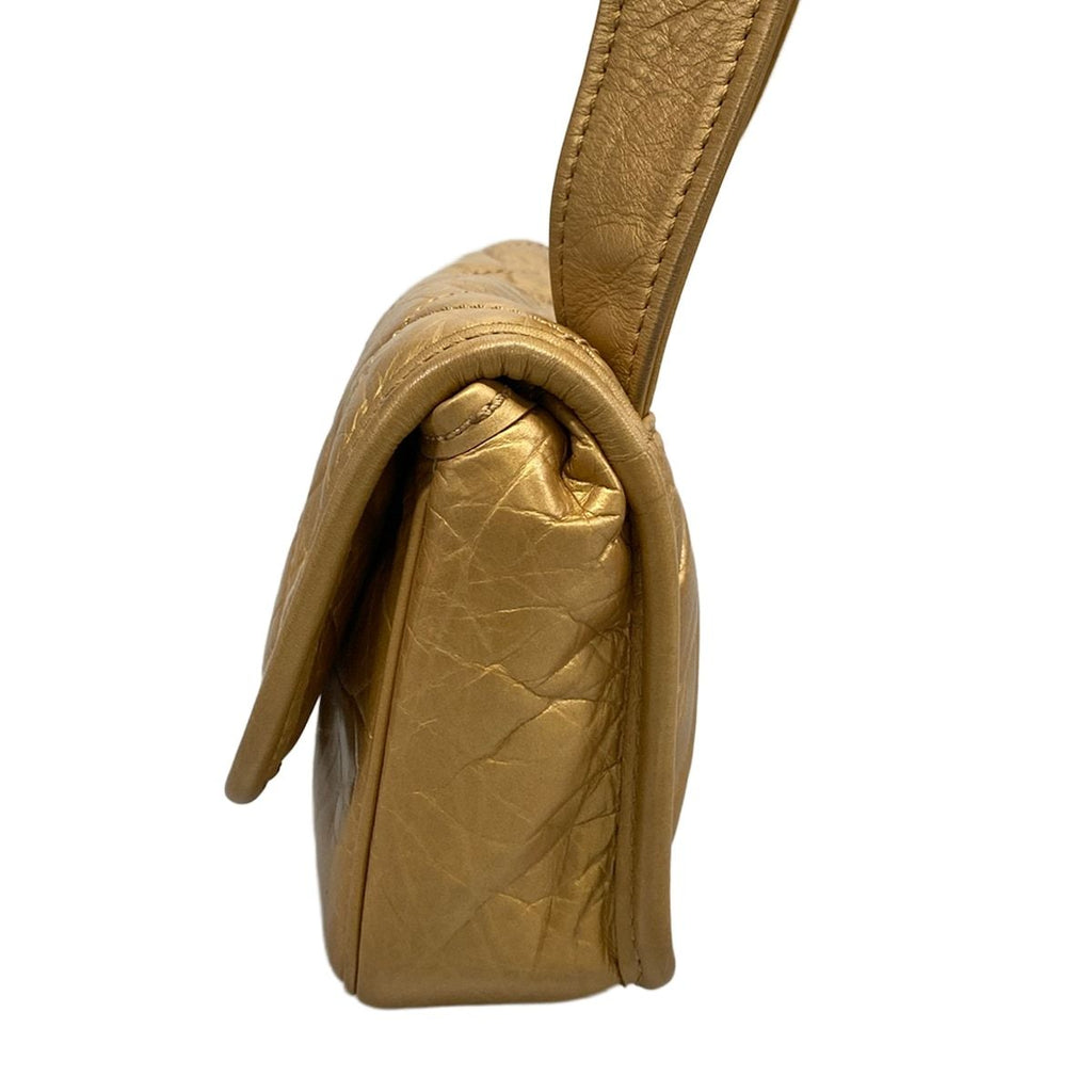Chanel Shoulder Bag Quilted Gold Silver — view 4
