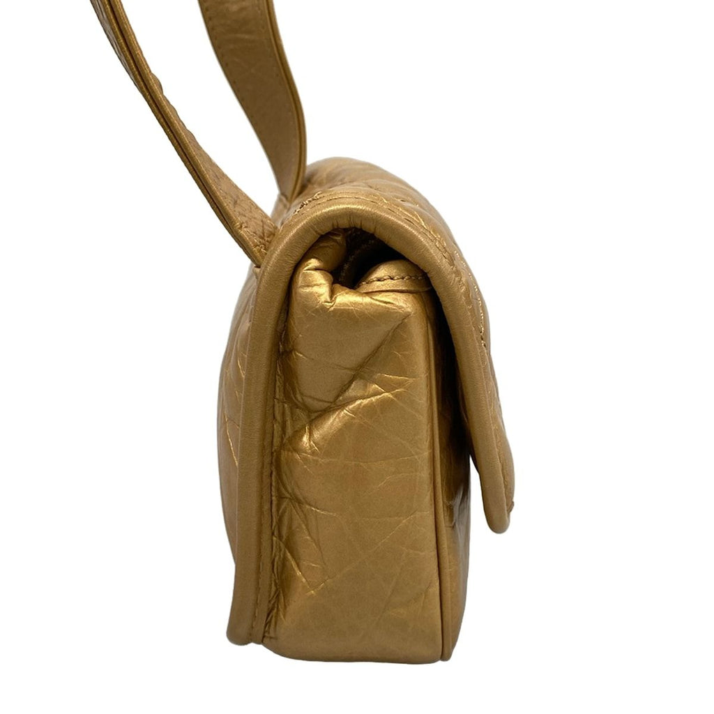 Chanel Shoulder Bag Quilted Gold Silver — view 2