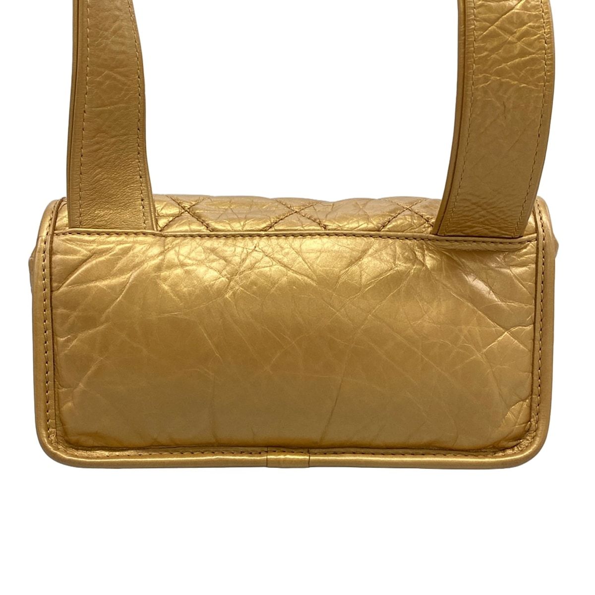 Chanel Shoulder Bag Quilted Gold Silver — view 3