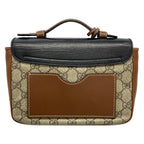 Gucci Handbag GG Supreme Beige Dark Brown Black Leather — view 3
