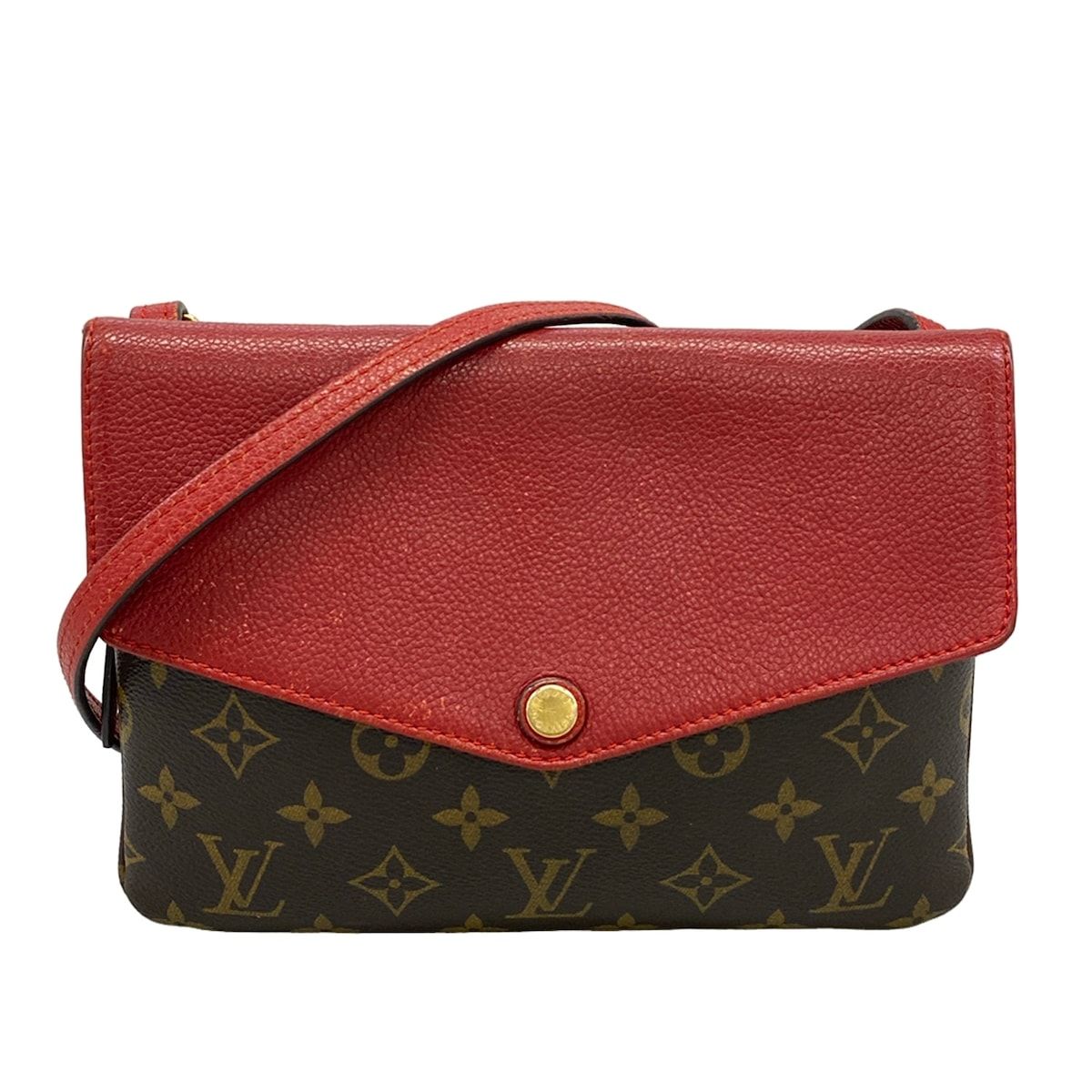 Louis Vuitton Shoulder Bag Monogram Twice Cerise Leather Cowhide