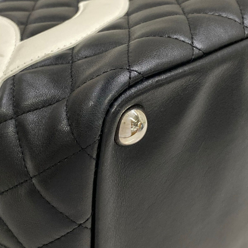 Chanel Tote Bag Cambon Line Large Black White Leather — view 6