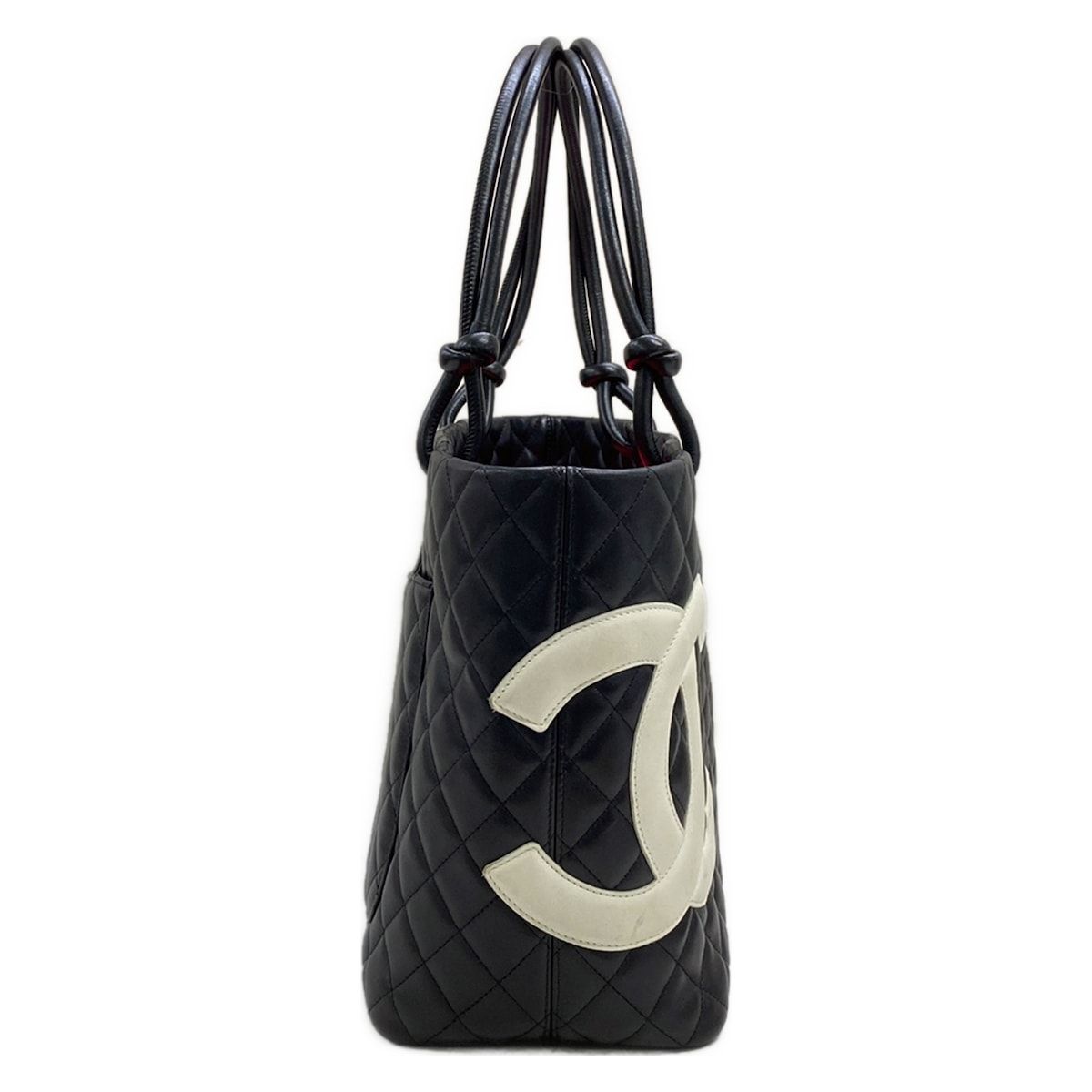 Chanel Tote Bag Cambon Line Large Black White Leather — view 2