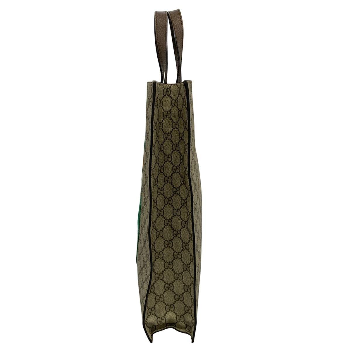 Gucci Tote Bag Soft GG Supreme Beige Dark Brown Leather — view 4