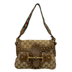 Gucci Shoulder Bag Pelham Beige Dark Brown Leather