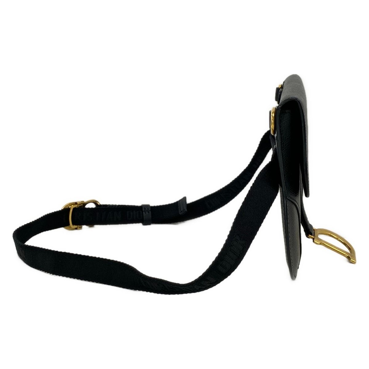 Dior Waist Pouch Saddle Bag Black Leather — view 2
