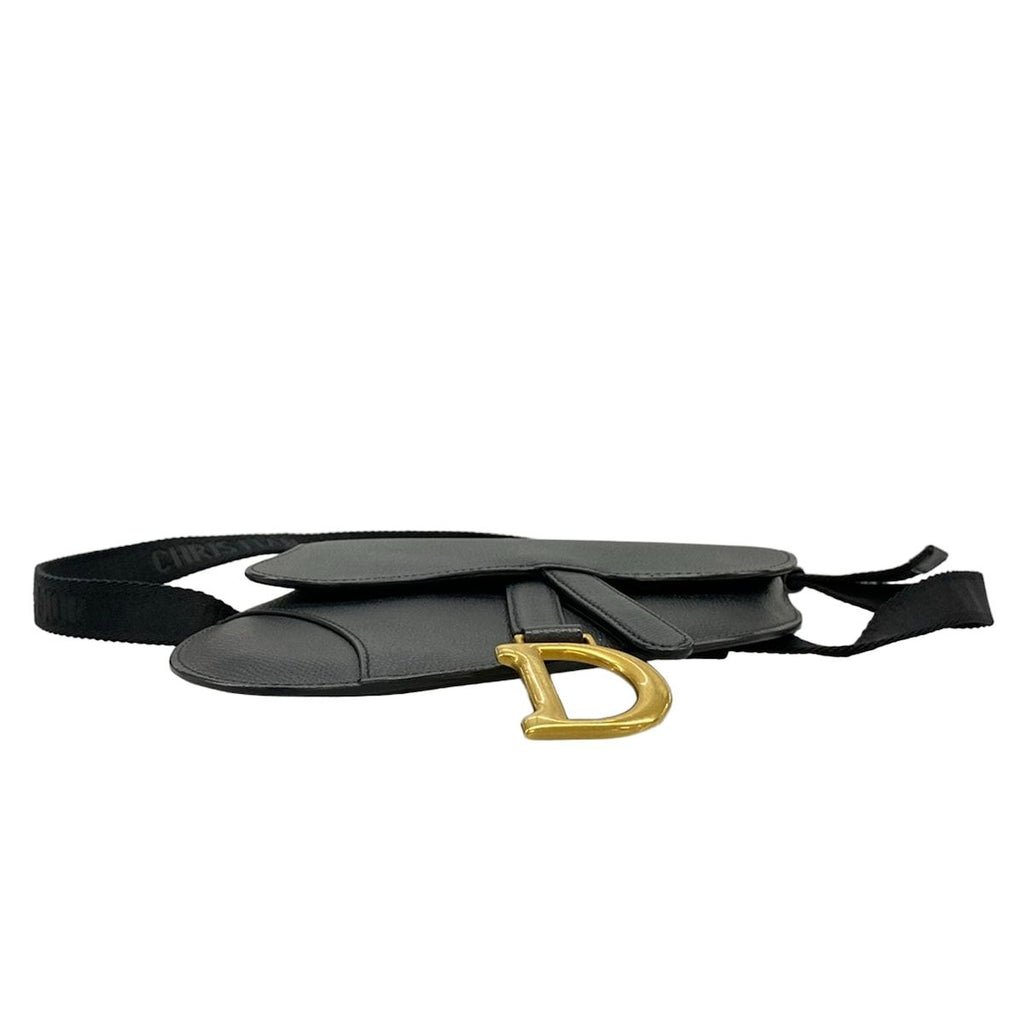 Dior Waist Pouch Saddle Bag Black Leather — view 5