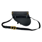 Dior Waist Pouch Saddle Bag Black Leather — view 3
