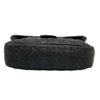 Chanel Shoulder Bag Black Chain Silver Embroidery Leather — view 5