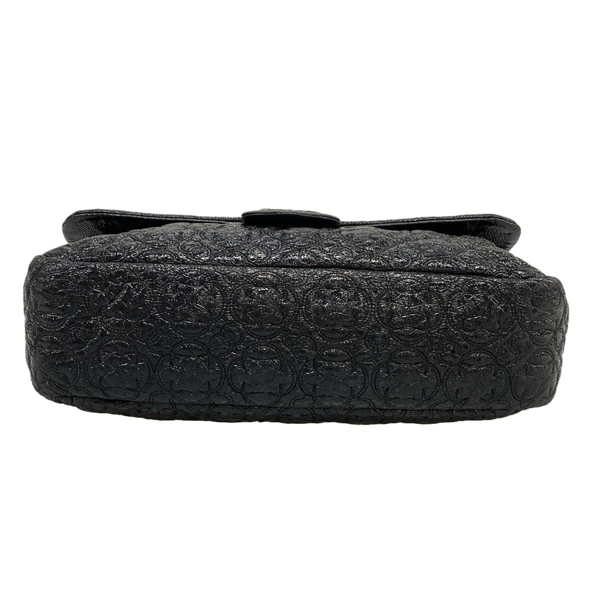 Chanel Shoulder Bag Black Chain Silver Embroidery Leather — view 5