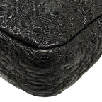 Chanel Shoulder Bag Black Chain Silver Embroidery Leather — view 8