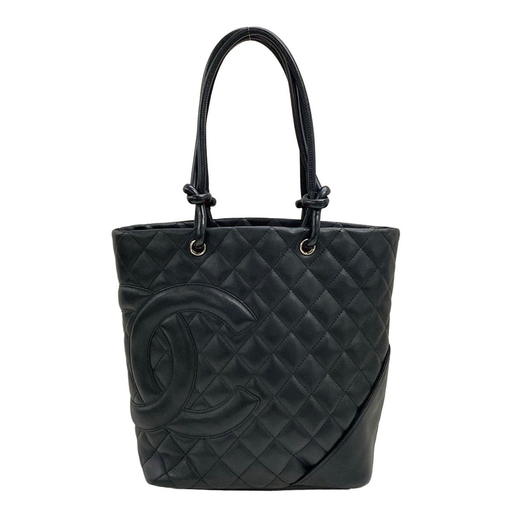 Chanel Tote Bag Cambon Line Medium Black Leather