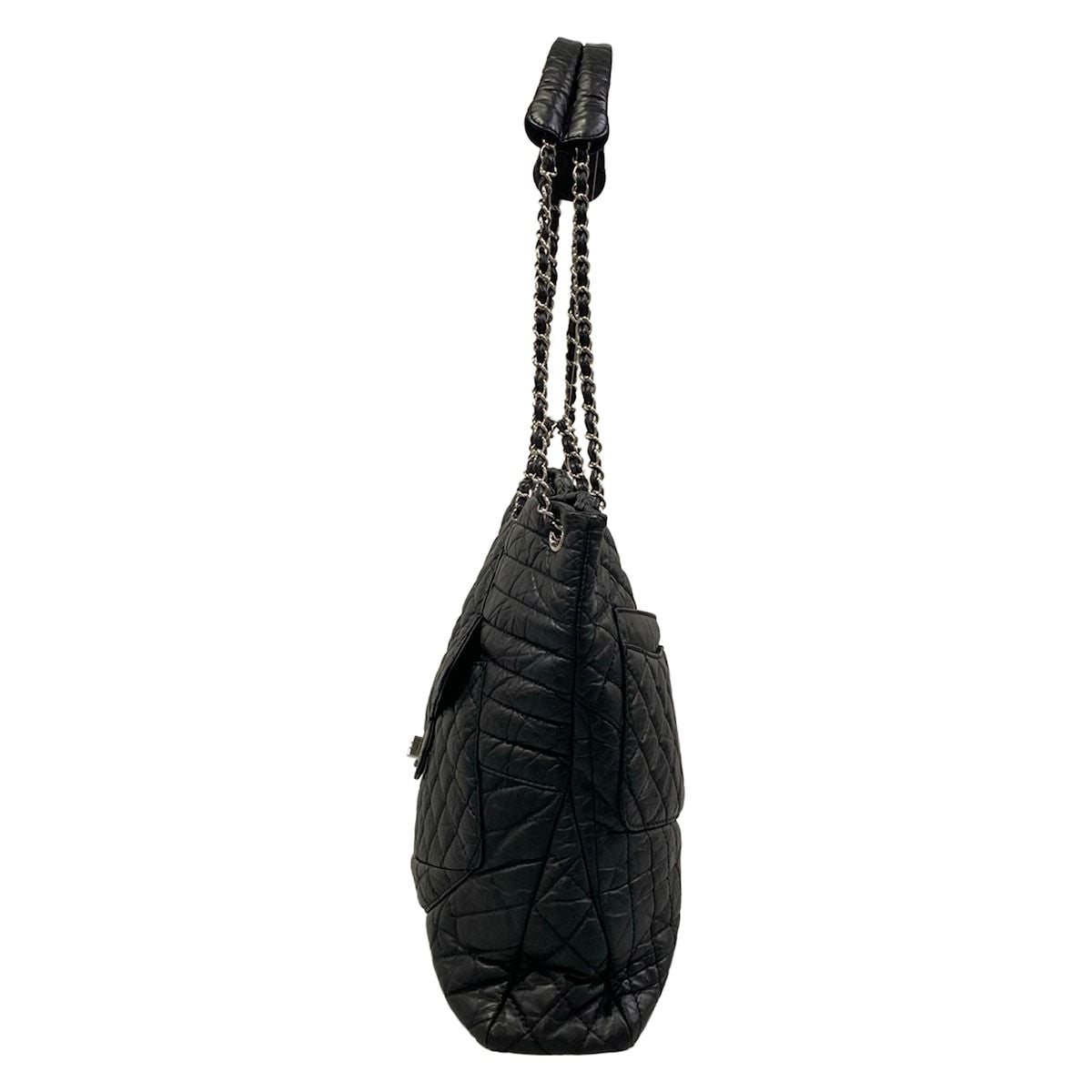 Chanel Shoulder Bag 2.55 Black Chain Silver Leather — view 4
