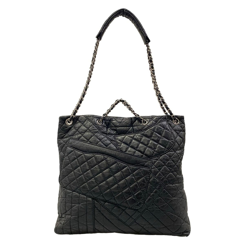 Chanel Shoulder Bag 2.55 Black Chain Silver Leather — view 3