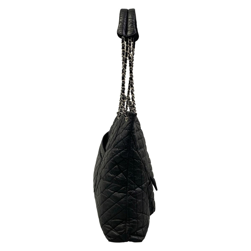 Chanel Shoulder Bag 2.55 Black Chain Silver Leather — view 2
