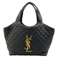 Saint Laurent Paris Tote Bag Icare Black Quilted Leather