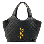 Saint Laurent Paris Tote Bag Icare Black Quilted Leather