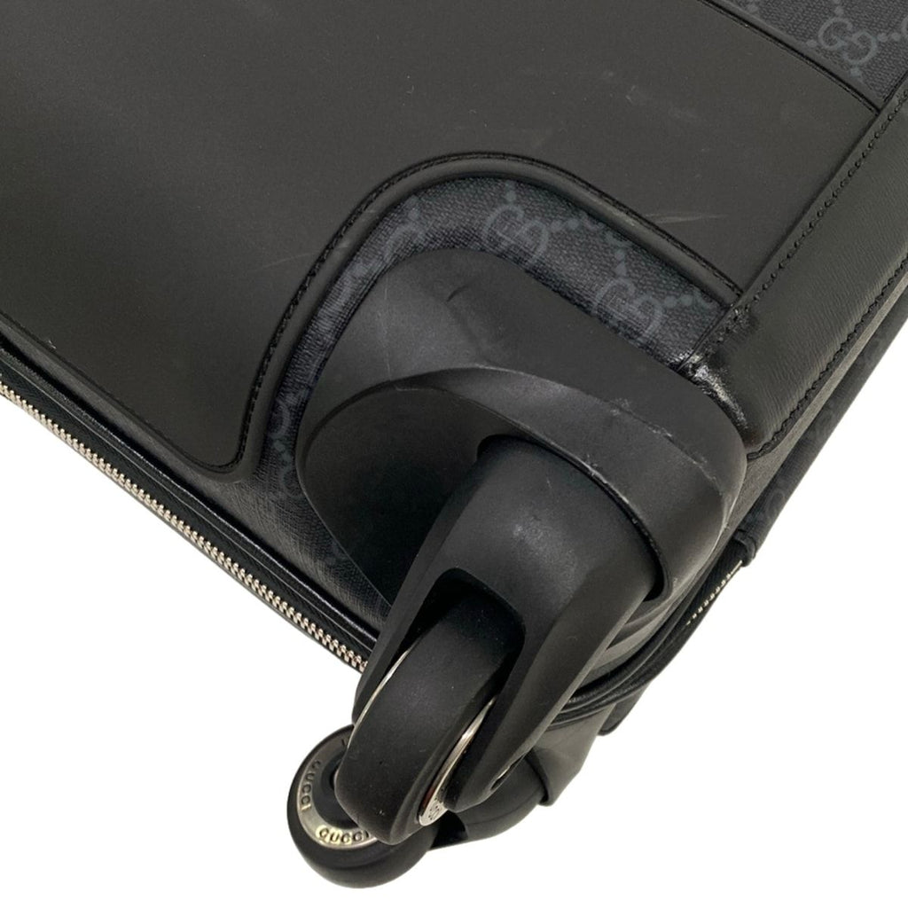 Gucci Travel Bag GG Supreme Black Gray Leather — view 6