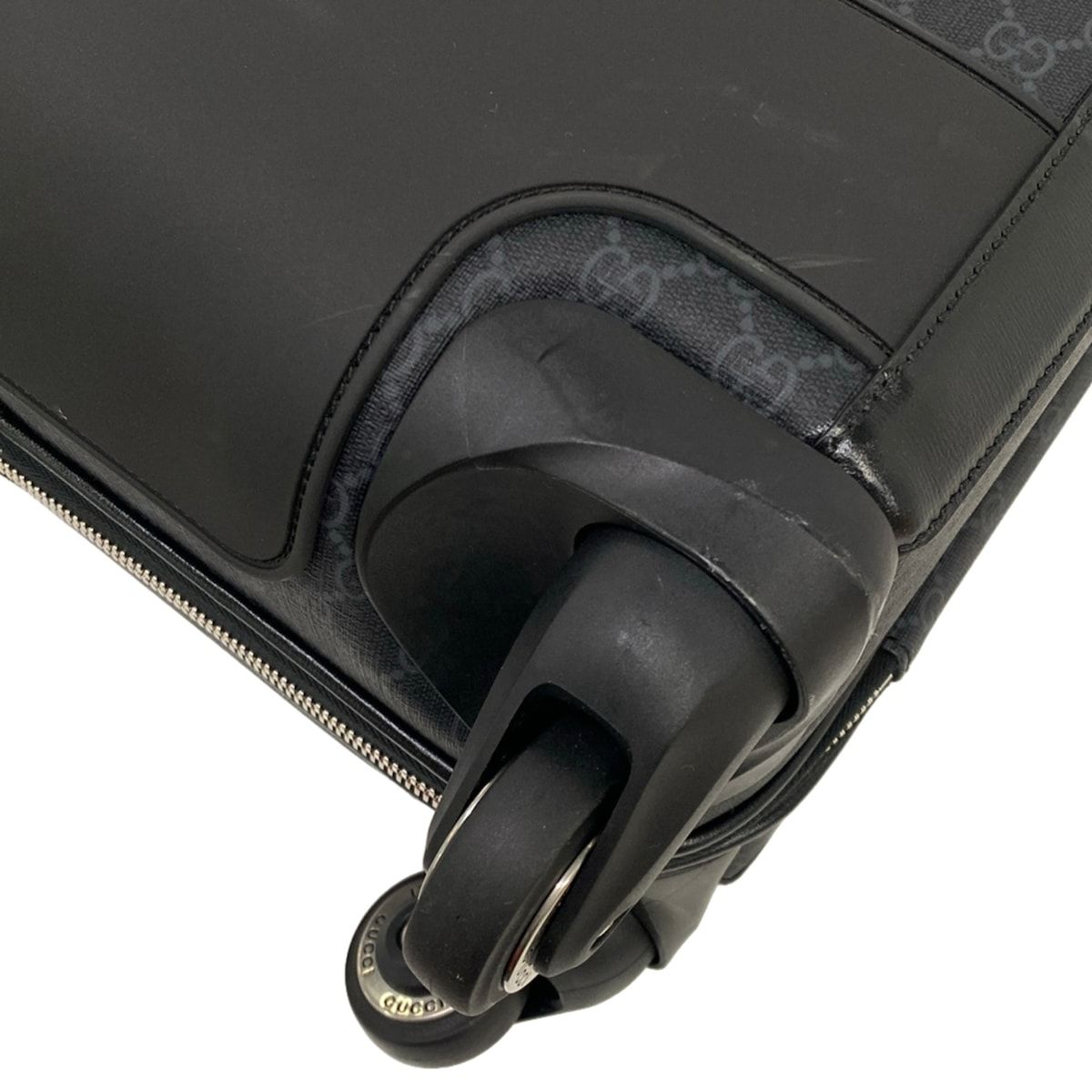 Gucci Travel Bag GG Supreme Black Gray Leather — view 6