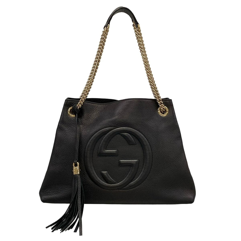 Gucci Tote Bag Soho Black Chain Shoulder Leather