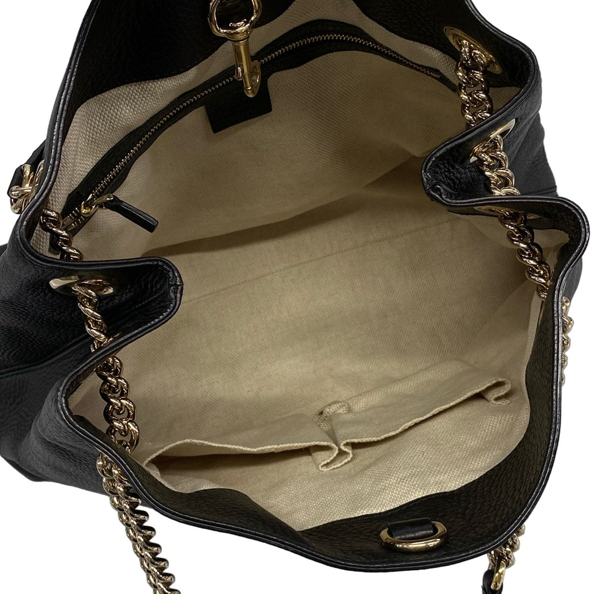 Gucci Tote Bag Soho Black Chain Shoulder Leather — view 7