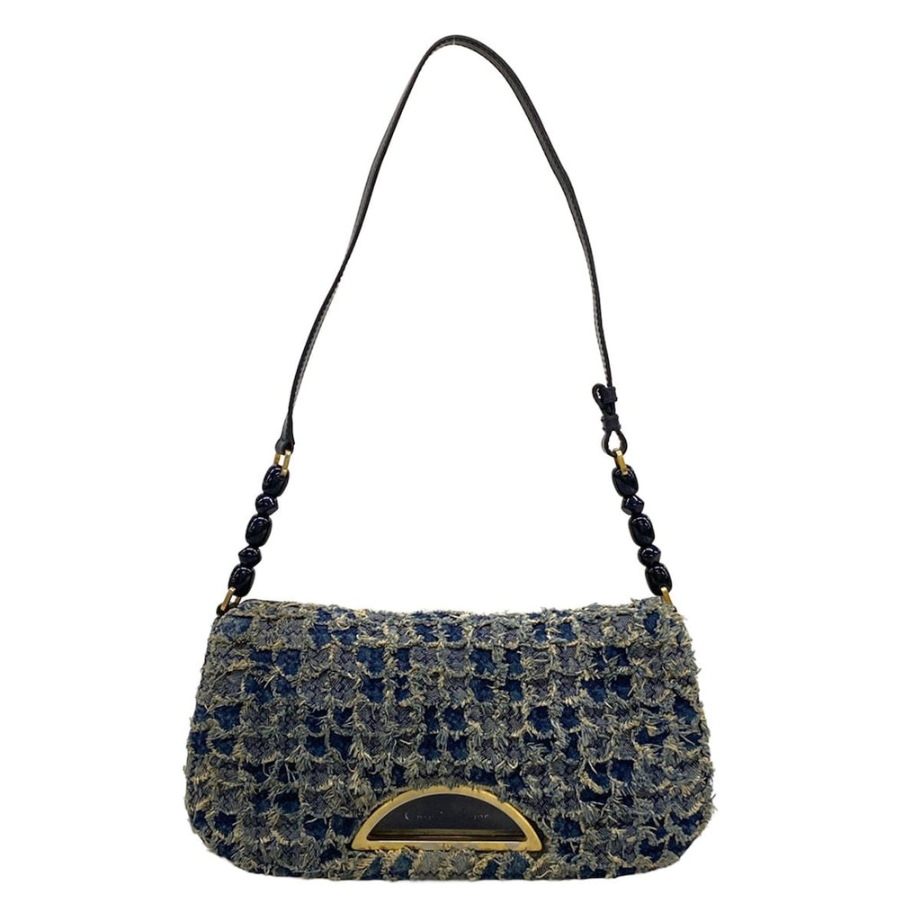Dior Shoulder Bag Malice Pearl Navy Leather