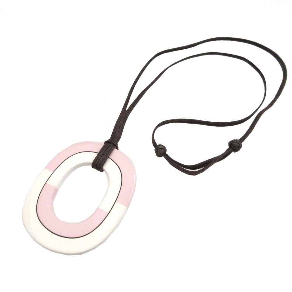 Hermes Isthme PM Buffalo Horn White Pink Necklace