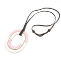 Hermes Isthme PM Buffalo Horn White Pink Necklace