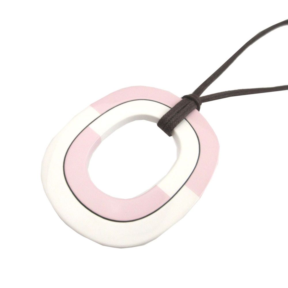 Hermes Isthme PM Buffalo Horn White Pink Necklace — view 3