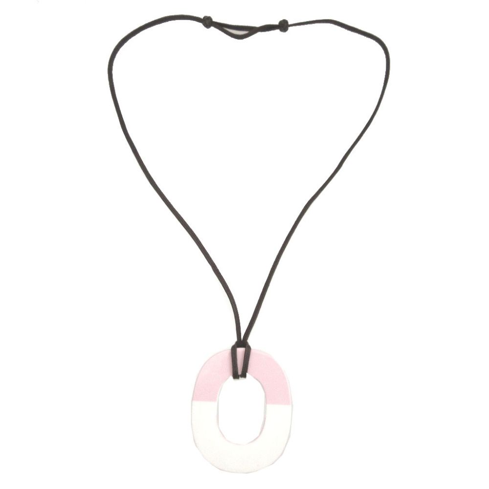 Hermes Isthme PM Buffalo Horn White Pink Necklace — view 2