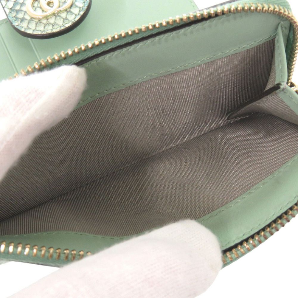 Gucci Double G Bamboo Python Green Bifold Wallet — view 7