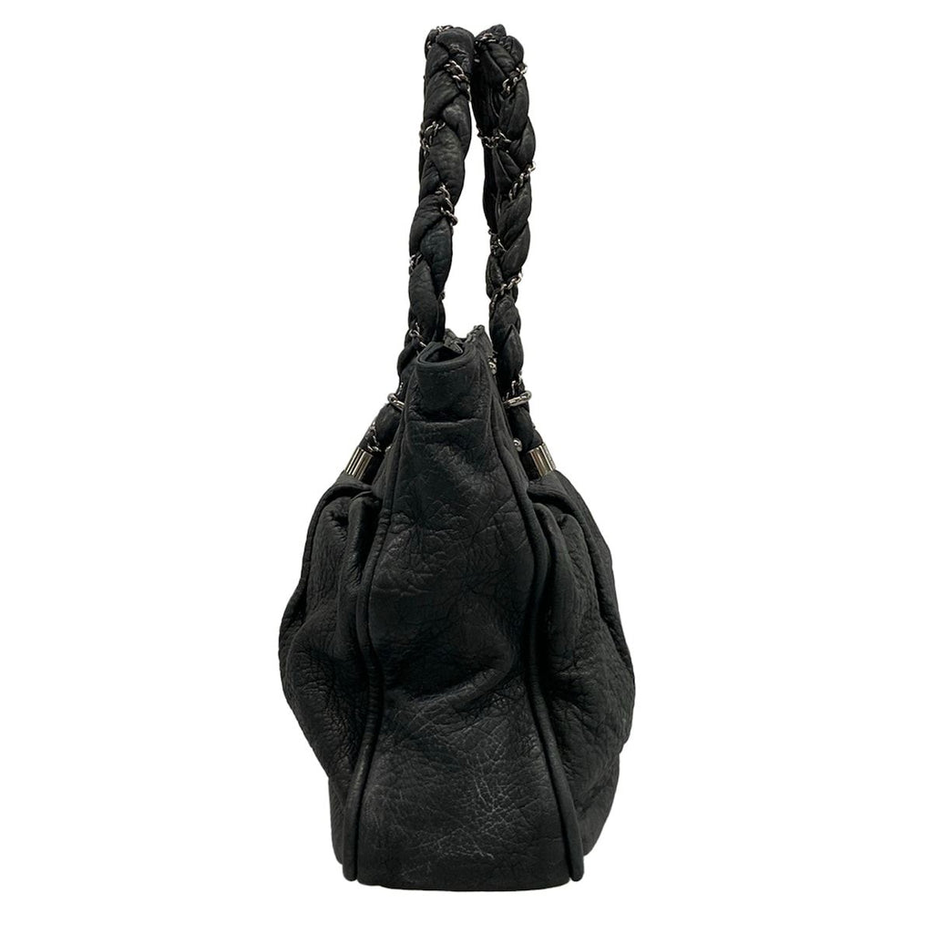 Chanel Tote Bag Ladyblade Black Silver Leather — view 4